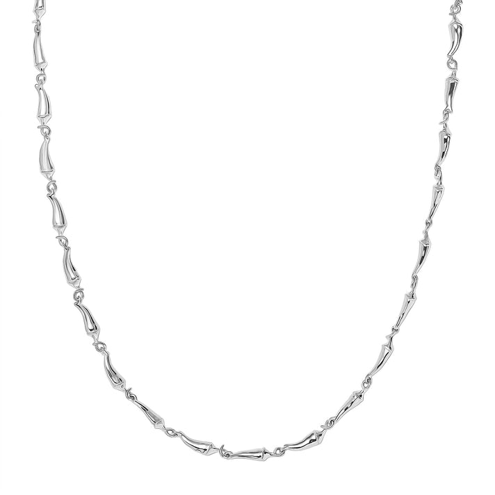 GP - Chilli Pepper Collection Blue Sapphire Necklace (Size 20) with Lobster Clasp in Rhodium Overlay Sterling Silver, Silver Wt. 15.00 Gms. 8305537 1
