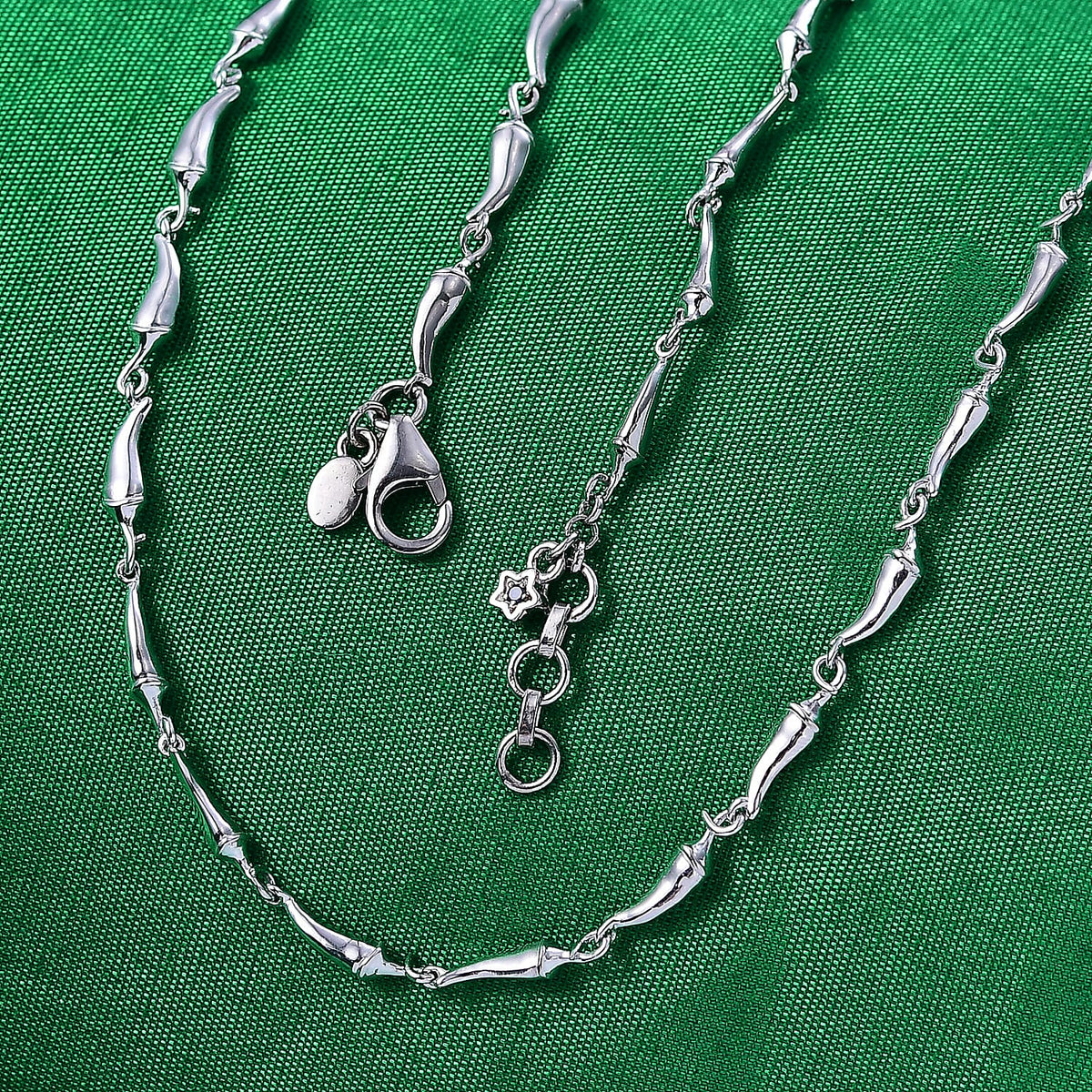 GP - Chilli Pepper Collection Blue Sapphire Necklace (Size 20) with Lobster Clasp in Rhodium Overlay Sterling Silver, Silver Wt. 15.00 Gms. 8305537 2