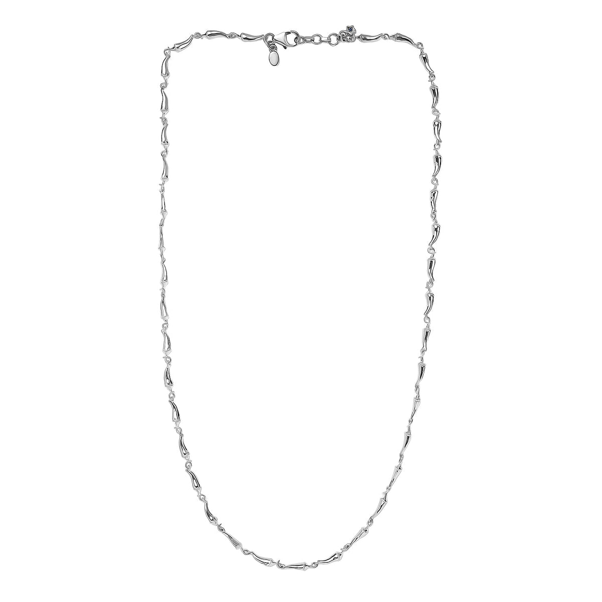 GP - Chilli Pepper Collection Blue Sapphire Necklace (Size 20) with Lobster Clasp in Rhodium Overlay Sterling Silver, Silver Wt. 15.00 Gms. 8305537 4