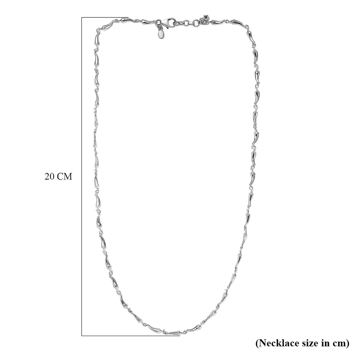 GP - Chilli Pepper Collection Blue Sapphire Necklace (Size 20) with Lobster Clasp in Rhodium Overlay Sterling Silver, Silver Wt. 15.00 Gms. 8305537 6