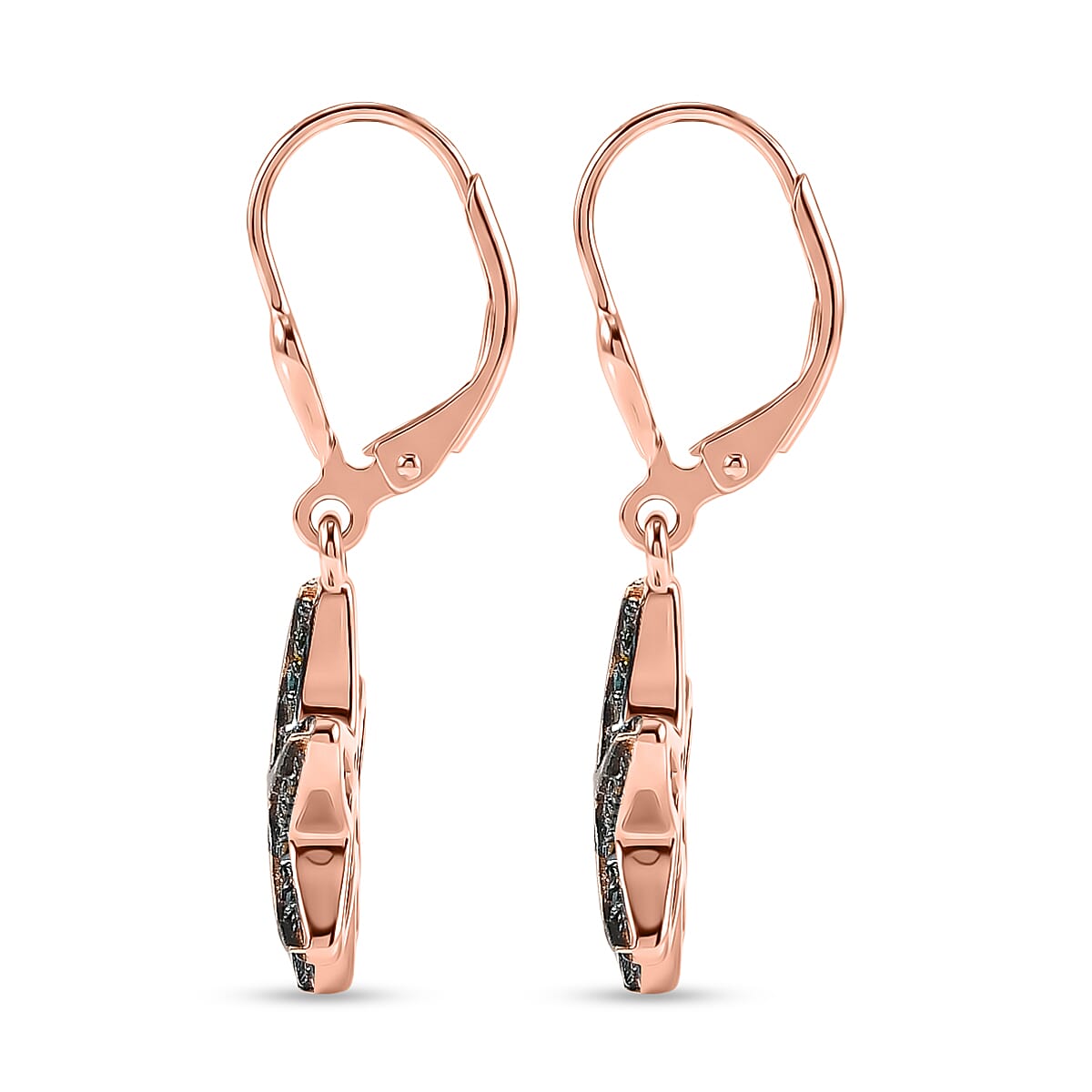 GP Trionfo Collection - Multi Diamond &amp; Blue Sapphire Starfish Earring with Lever Back in 18K Vermeil Rose Gold Plated Sterling Silver 0.52 Ct. 8519688 5