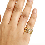 GP Art Deco Collection - Blue Sapphire Ring in 18K Vermeil Yellow Gold Plated Sterling Silver