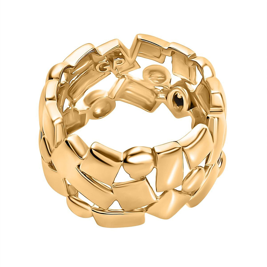 GP Art Deco Collection - Blue Sapphire Ring in 18K Vermeil Yellow Gold Plated Sterling Silver