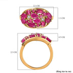 GP Celestial Collection - Cabo Delgado Ruby and Natural Cambodian Zircon Ring in 18K Vermeil Yellow Gold Plated Overlay Sterling Silver 2.38 Ct.