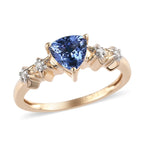 GP Celestial Dream Collection - 9K Yellow Gold Tanzanite, Diamond Ring