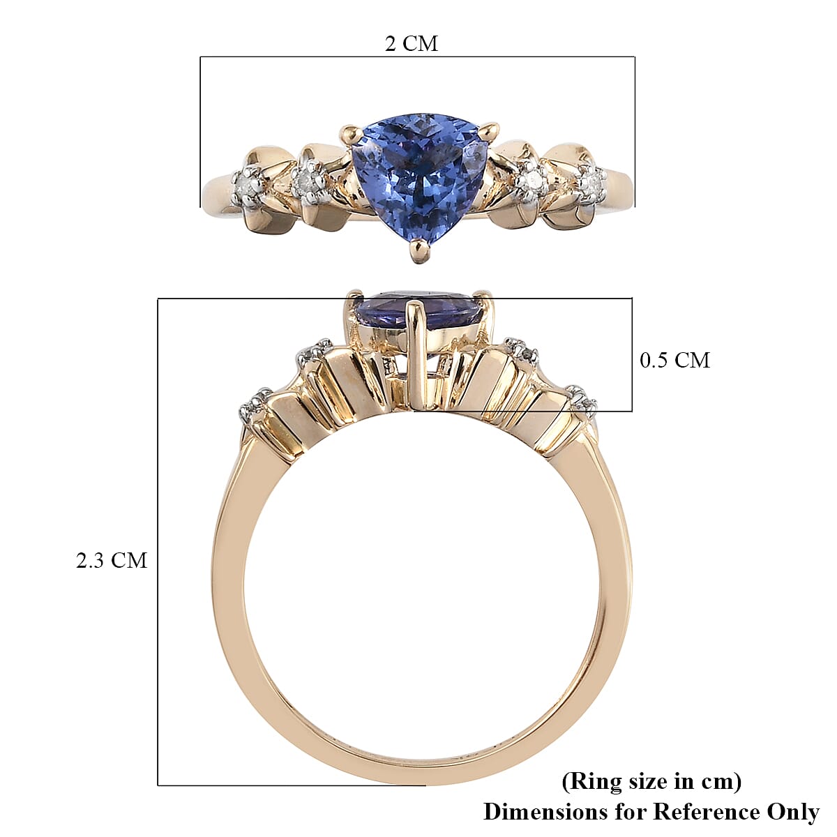 GP Celestial Dream Collection 9K Yellow Gold Tanzanite Ring and Diamond 7425065 6