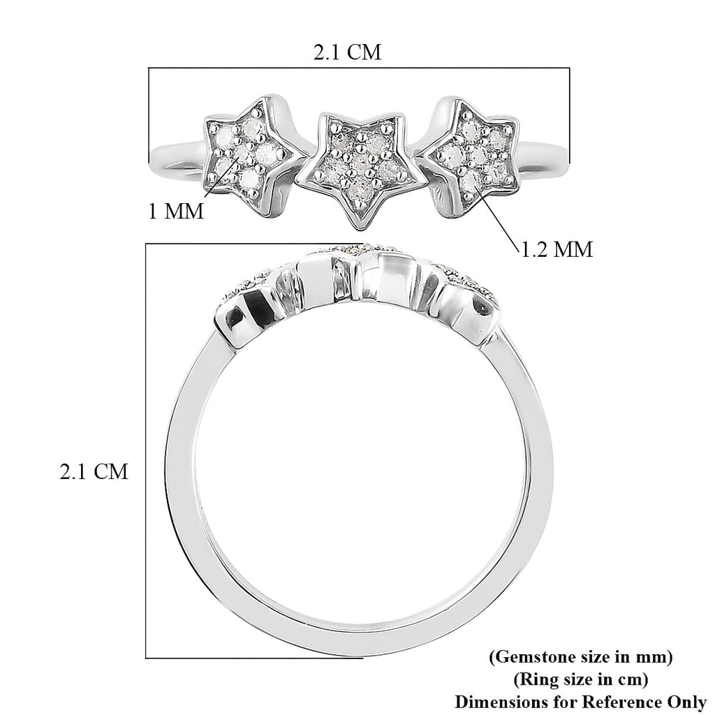 GP Celestial Dream Collection - Diamond Ring in Platinum Overlay Sterling Silver