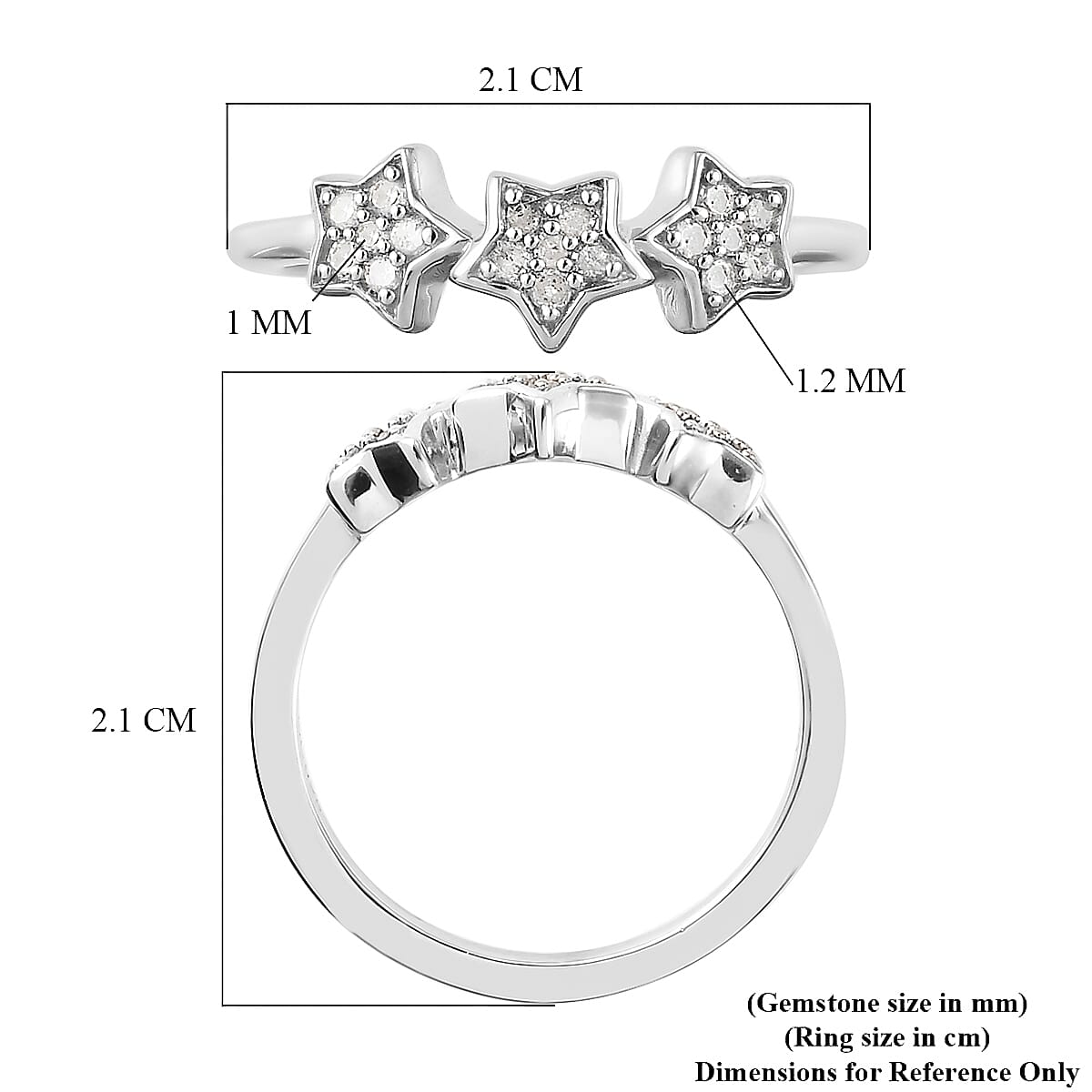 GP Celestial Dream Star Diamond Trilogy Ring in Platinum Plated Sterling Silver 3858497 5