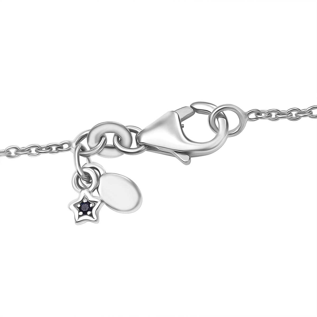 GP Chilli Pepper Collection - Natural Chrome Diopside, White Zircon Necklace With Lobster Clasp (Size - 20) in Rhodium Overlay Sterling Silver 2.05 Ct. 7979840 5