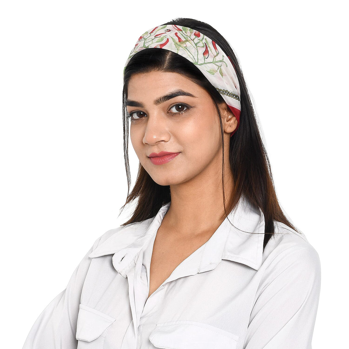 GP - Chilli Tree Pattern Pocket Square - Cream, Red and Green 8945475 2