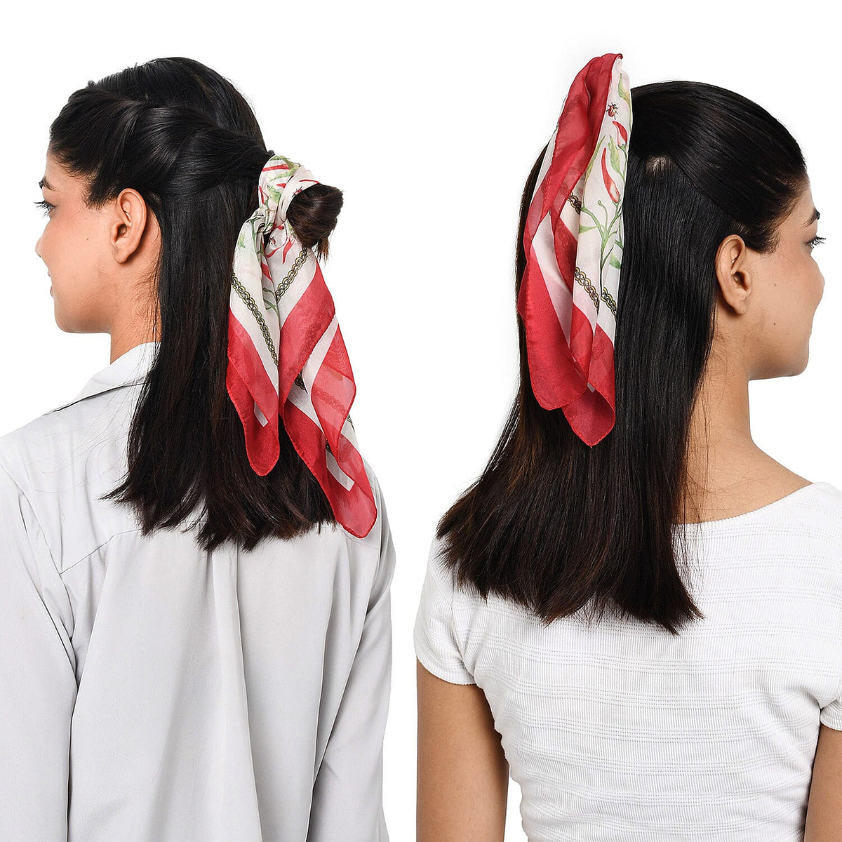 GP - Chilli Tree Pattern Pocket Square - Cream, Red and Green 8945475 3