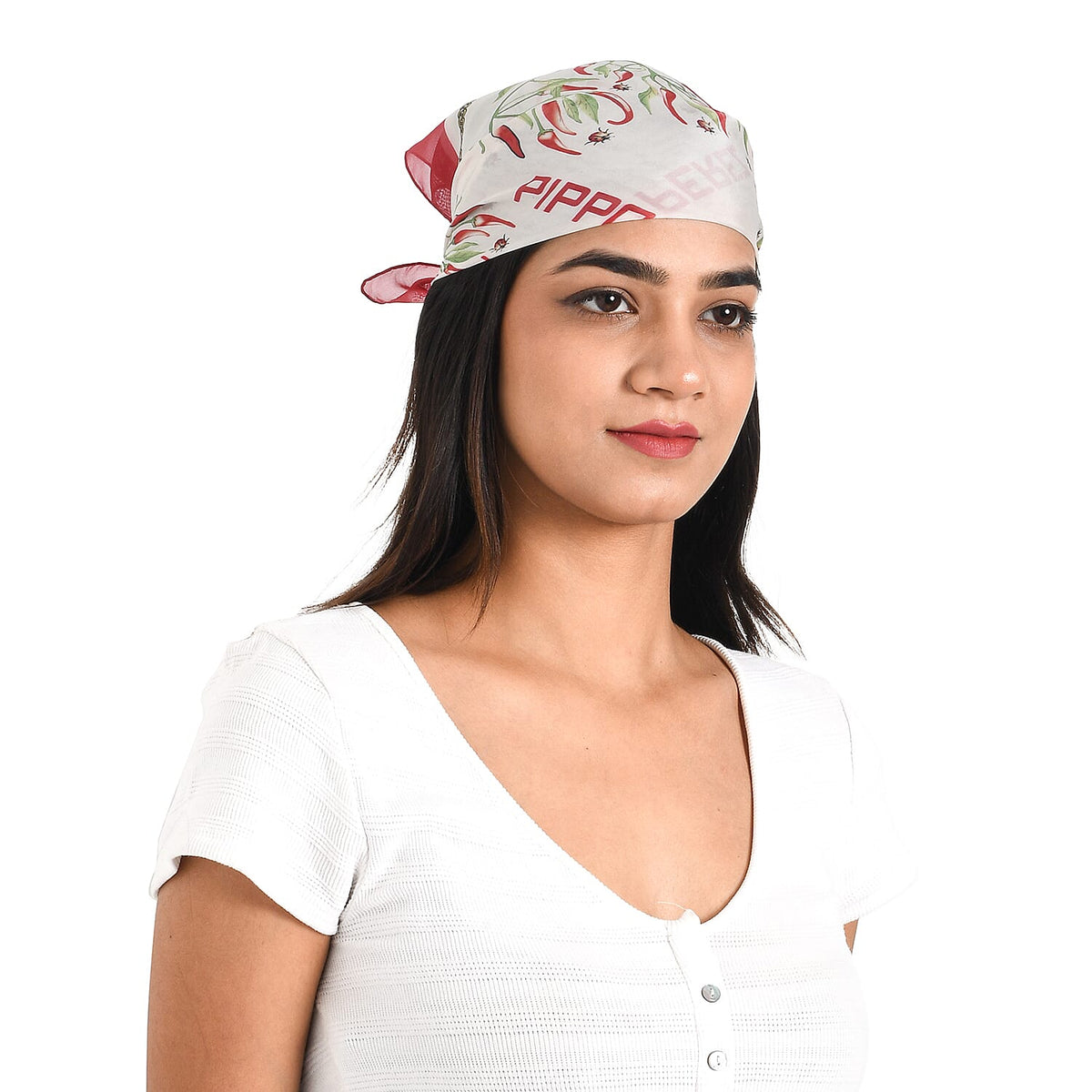 GP - Chilli Tree Pattern Pocket Square - Cream, Red and Green 8945475 6