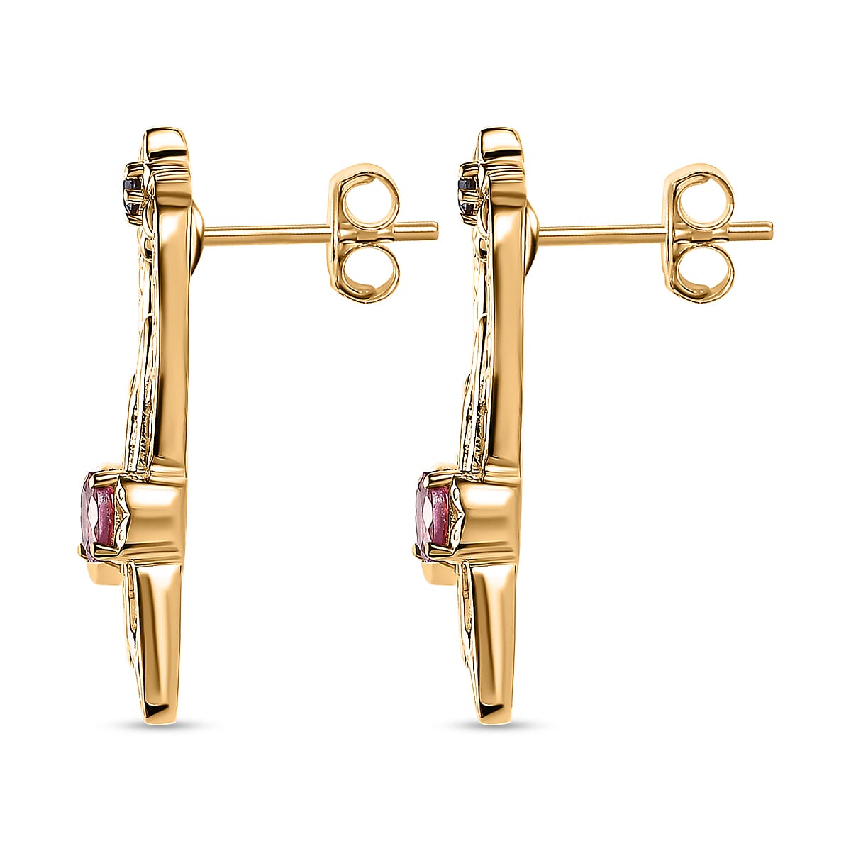 GP HoneyComb Collection - Citrine &amp; Multi Gemstone Cluster Earrings in 18K Vermeil Yellow Gold Plated Sterling Silver 1.46 Ct 7626792 4