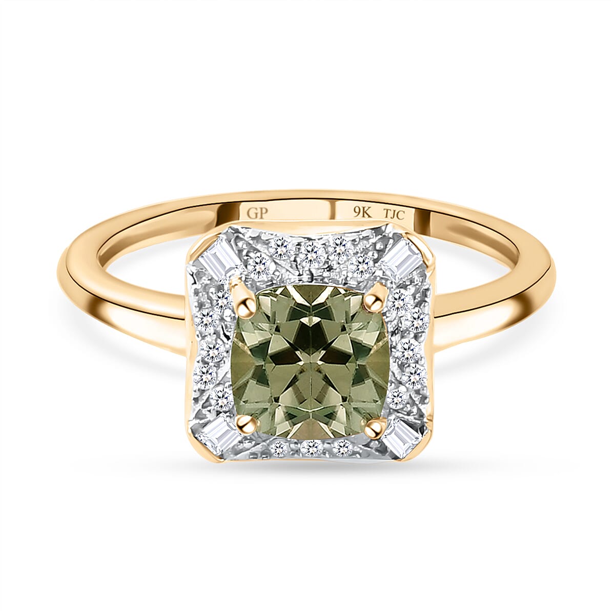 GP Deco Collection - 9K Yellow Gold AA Turkizite, Blue Sapphire and Diamond Ring 1.27 Ct. 8833776 0