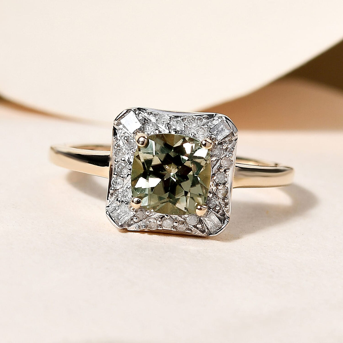 GP Deco Collection - 9K Yellow Gold AA Turkizite, Blue Sapphire and Diamond Ring 1.27 Ct. 8833776 2