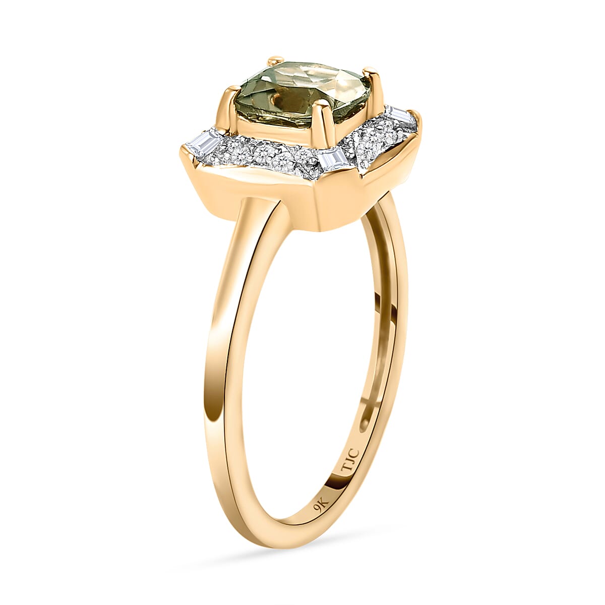 GP Deco Collection - 9K Yellow Gold AA Turkizite, Blue Sapphire and Diamond Ring 1.27 Ct. 8833776 4