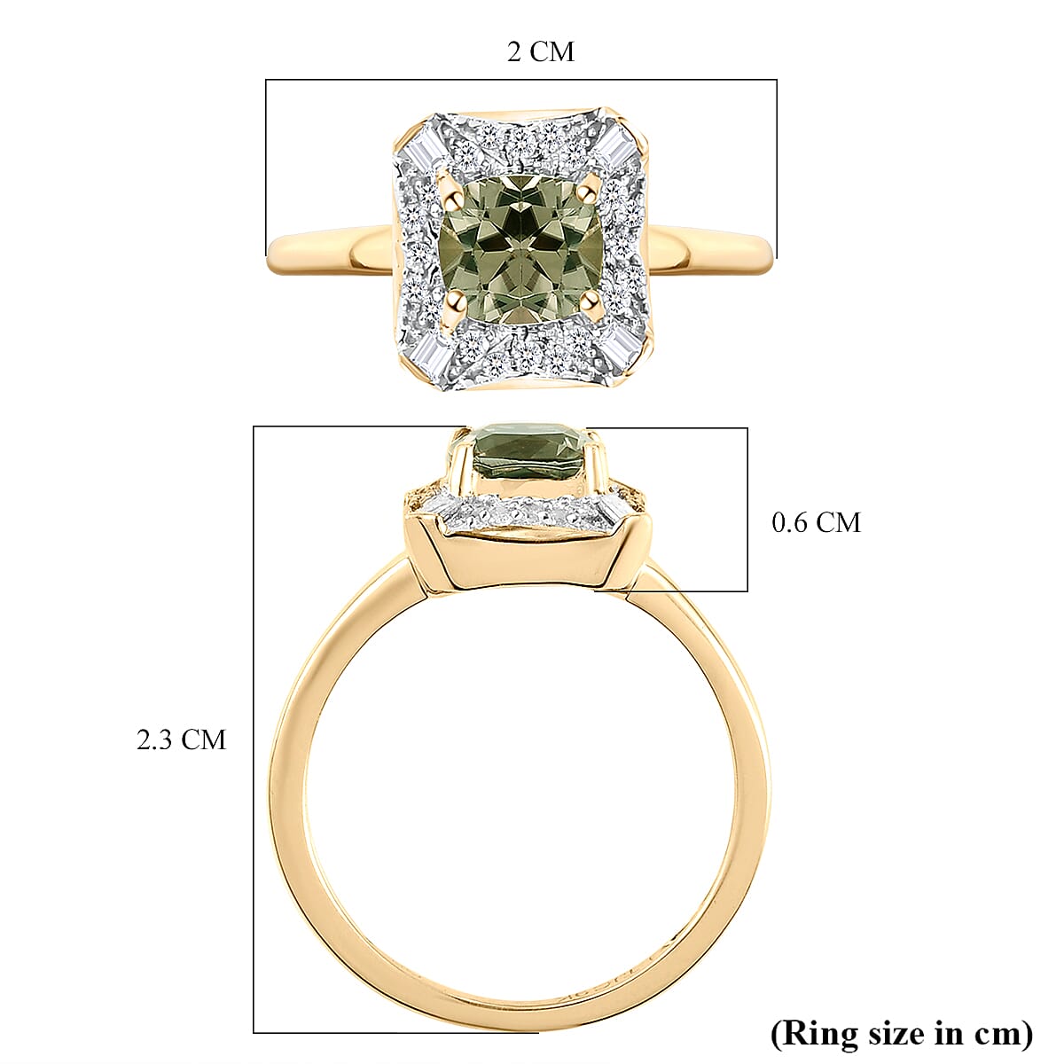 GP Deco Collection - 9K Yellow Gold AA Turkizite, Blue Sapphire and Diamond Ring 1.27 Ct. 8833776 6