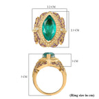 GP Italian Garden Collection - Emeraldine Triplet Quartz & Multi Gemstones Ring in 18K Vermeil Yellow Gold Plated Sterling Silver 5.41 Ct, Silver Wt. 7.51 Gms.