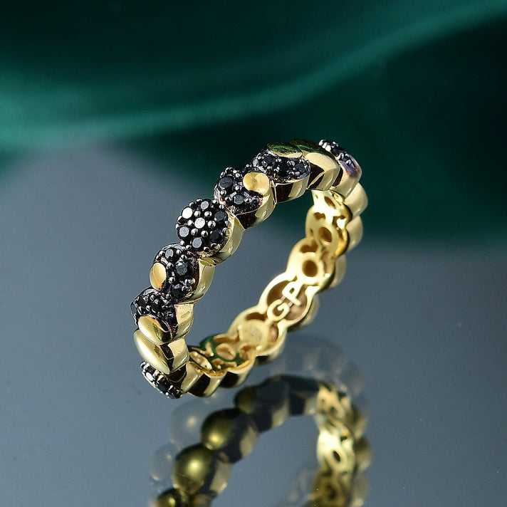 GP Celestial Dream Collection - Black Spinel Band Ring in 18K Vermeil Yellow Gold Plated Sterling Silver 8092985 2