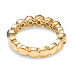 GP Celestial Dream Collection - Black Spinel & Blue Sapphire Band Ring in 18K Vermeil Yellow Gold Plated Sterling Silver