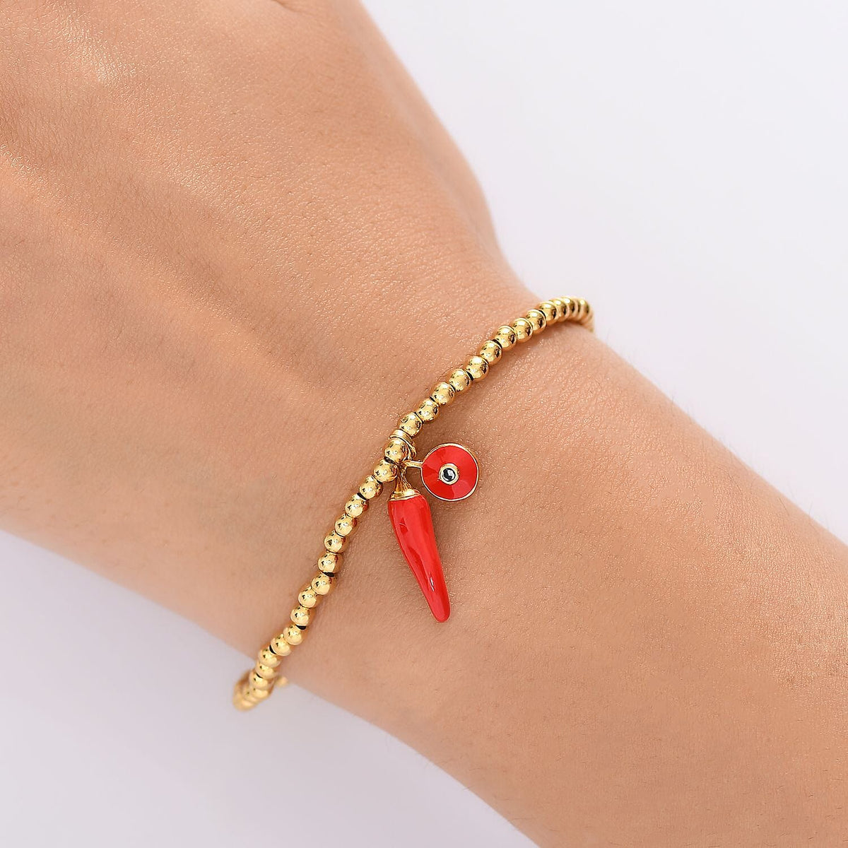 GP Chilli Pepper Collection - Enamelled Chilli Charm Bracelet (Size - 8) with Lobster Clasp in 18K Vermeil Yellow Gold Over Sterling Silver 8160987 3