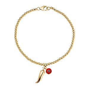 GP Chilli Pepper Collection - Plain Chilli Charm Bracelet (Size - 8) with Lobster Clasp in 18K Vermeil Yellow Gold Over Sterling Silver 8160997 0