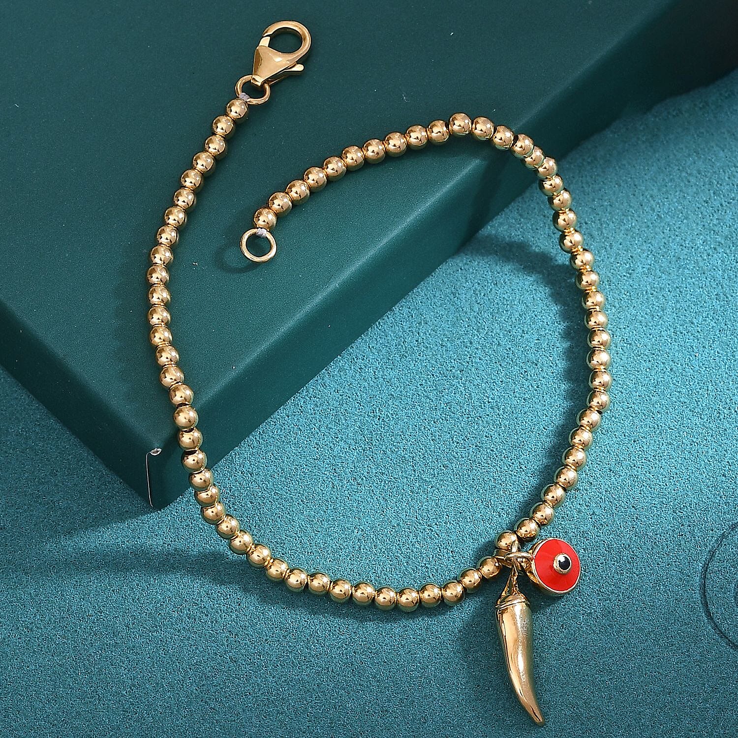 GP Chilli Pepper Collection - Plain Chilli Charm Bracelet (Size - 8) with Lobster Clasp in 18K Vermeil Yellow Gold Over Sterling Silver 8160997 2