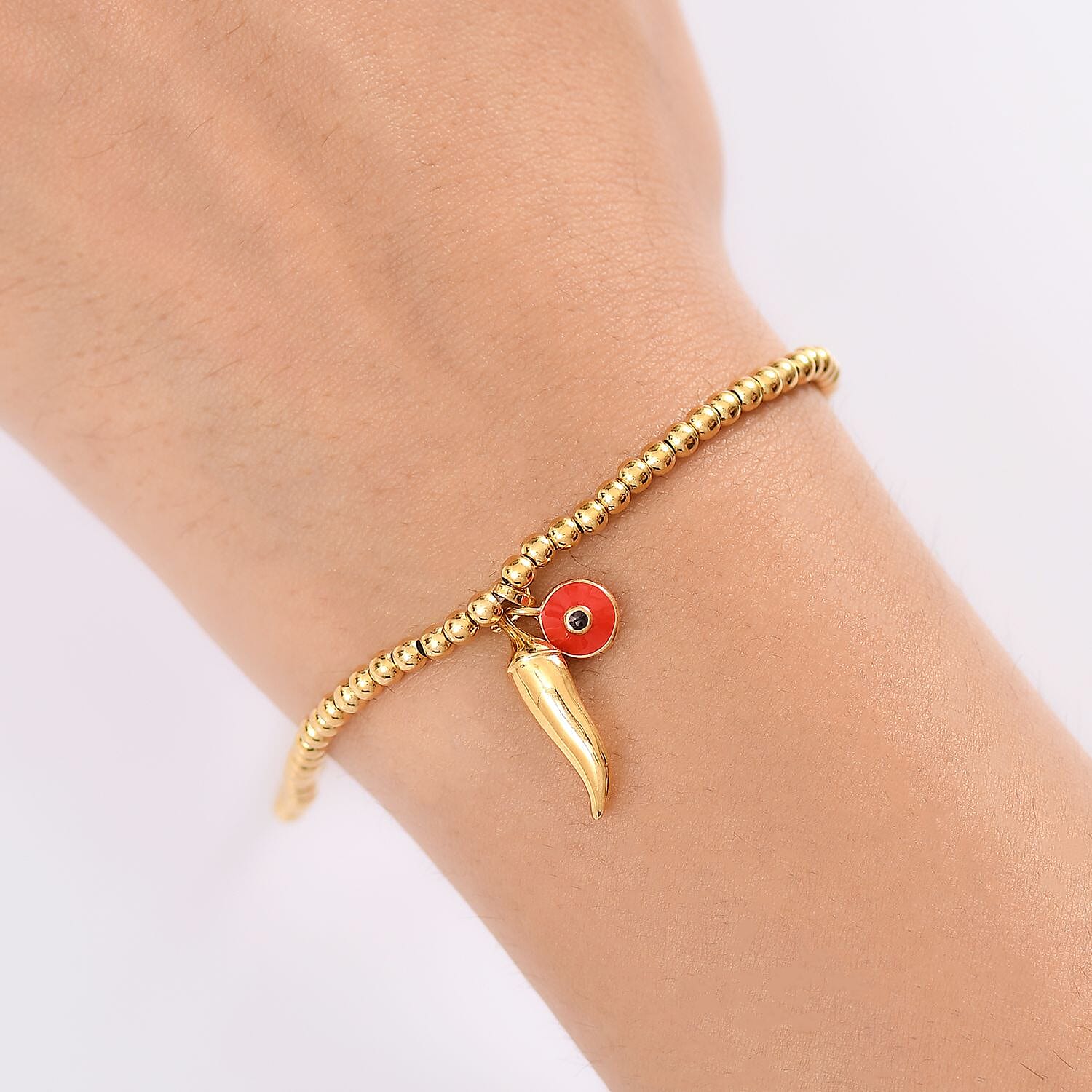 GP Chilli Pepper Collection - Plain Chilli Charm Bracelet (Size - 8) with Lobster Clasp in 18K Vermeil Yellow Gold Over Sterling Silver 8160997 3