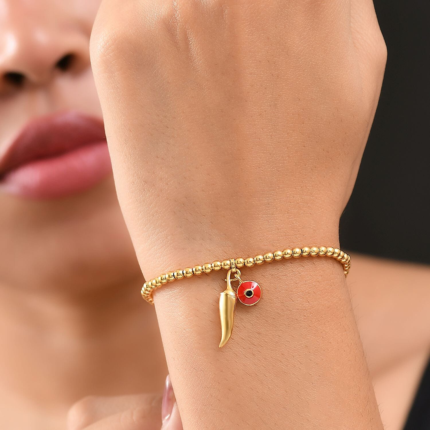 GP Chilli Pepper Collection - Plain Chilli Charm Bracelet (Size - 8) with Lobster Clasp in 18K Vermeil Yellow Gold Over Sterling Silver 8160997 4