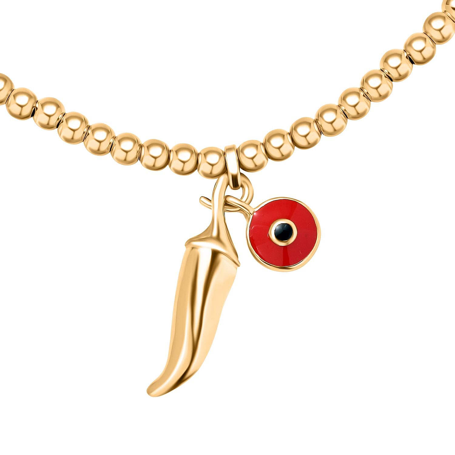GP Chilli Pepper Collection - Plain Chilli Charm Bracelet (Size - 8) with Lobster Clasp in 18K Vermeil Yellow Gold Over Sterling Silver 8160997 6
