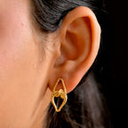 GP Serpentine Collection - Blue Sapphire Earring with Push Back in 18K Vermeil Yellow Gold Plated Sterling Silver
