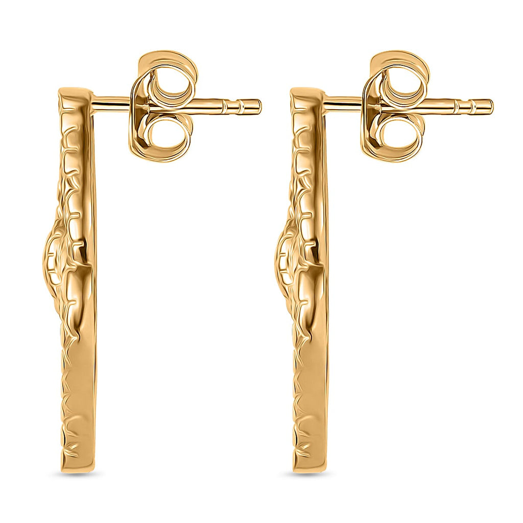 GP Serpentine Collection - Blue Sapphire Earring with Push Back in 18K Vermeil Yellow Gold Plated Sterling Silver