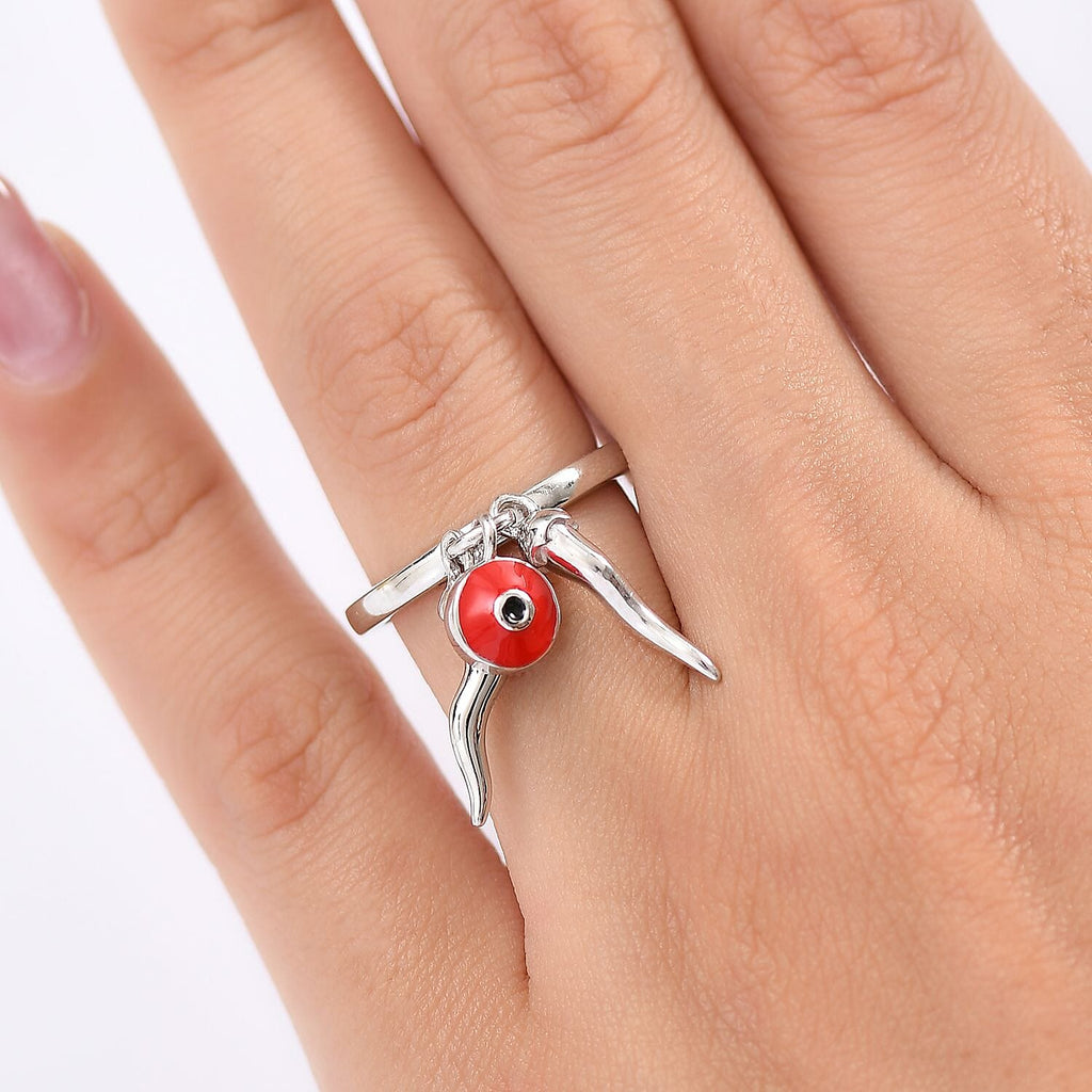 GP Chilli Pepper Collection - Blue Sapphire Ring in Rhodium Overlay Sterling Silver
