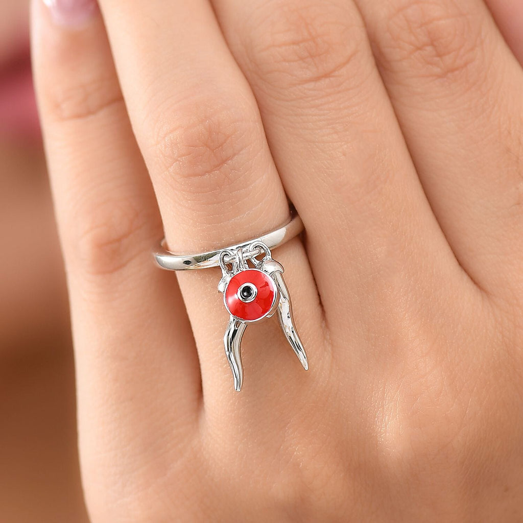 GP Chilli Pepper Collection - Blue Sapphire Ring in Rhodium Overlay Sterling Silver