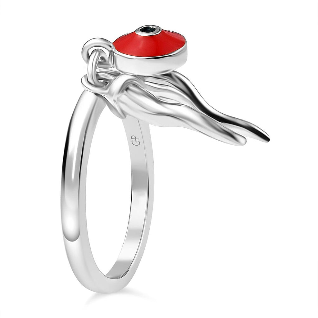 GP Chilli Pepper Collection - Blue Sapphire Ring in Rhodium Overlay Sterling Silver