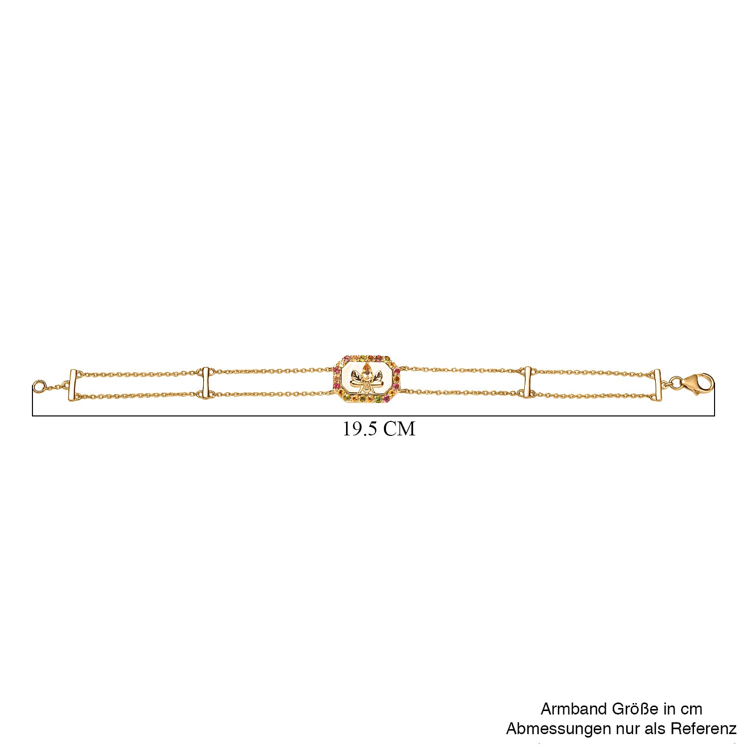 GP Italian Garden Collection - Citrine, Multi-Tourmaline Adjustable Chain Bee Motif Bracelet (Size - 8) with Lobster Clasp in 18K Vermeil Yellow Gold Plated Sterling Silver 1.07 Ct. 8162878 7
