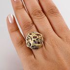 GP Tree Of Life Collection - Multi Tourmaline & Multi Gemstones Ring in 18K Vermeil Yellow Gold Plated & Rhodium Overlay Sterling Silver 3.67 Ct.