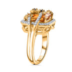 GP Serra Gaucha Citrine & Multi Gemstones Ring in 18K Vermeil Yellow Gold Plated Sterling Silver 5.59 Ct.
