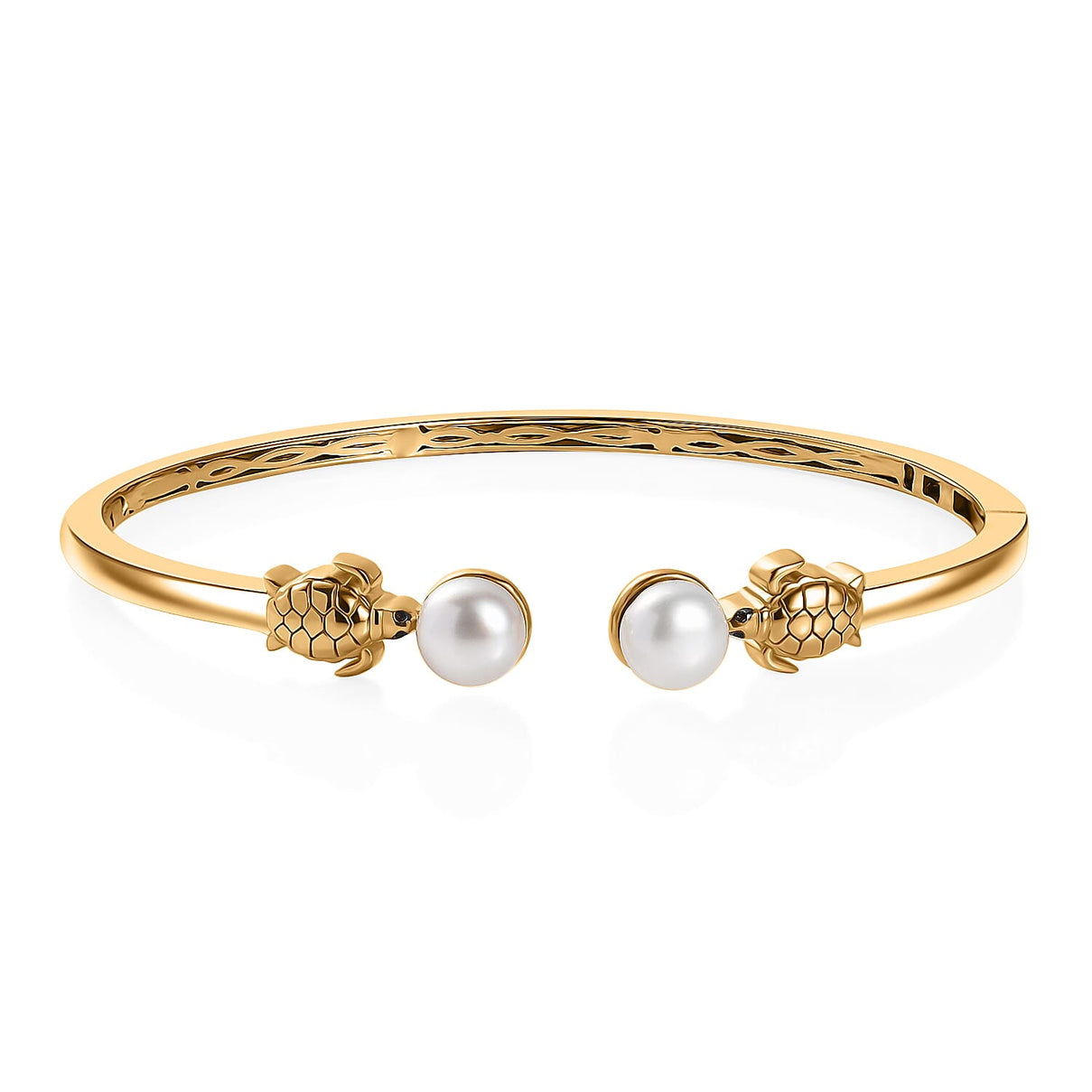 GP Turtle Collection - White Pearl 8MM Bangle in 18K Vermeil Yellow Gold Plated Sterling Silver 6.02 Ct, 7.5 inch 8070735 0