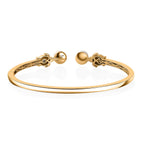 GP Sea Life Collection - White Pearl & Blue Sapphire Bangle (Size 7.5) in 18K Vermeil Yellow Gold Plated Sterling Silver 6.02 Ct, Silver Wt. 15.68 Gms.