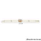 GP Italian Garden Collection - White Zircon, Blue Sapphire Adjustable Chain Ladybug Motif Bracelet (Size - 8) with Lobster Clasp in 18K Vermeil Yellow Gold Plated Sterling Silver 1.22 Ct.