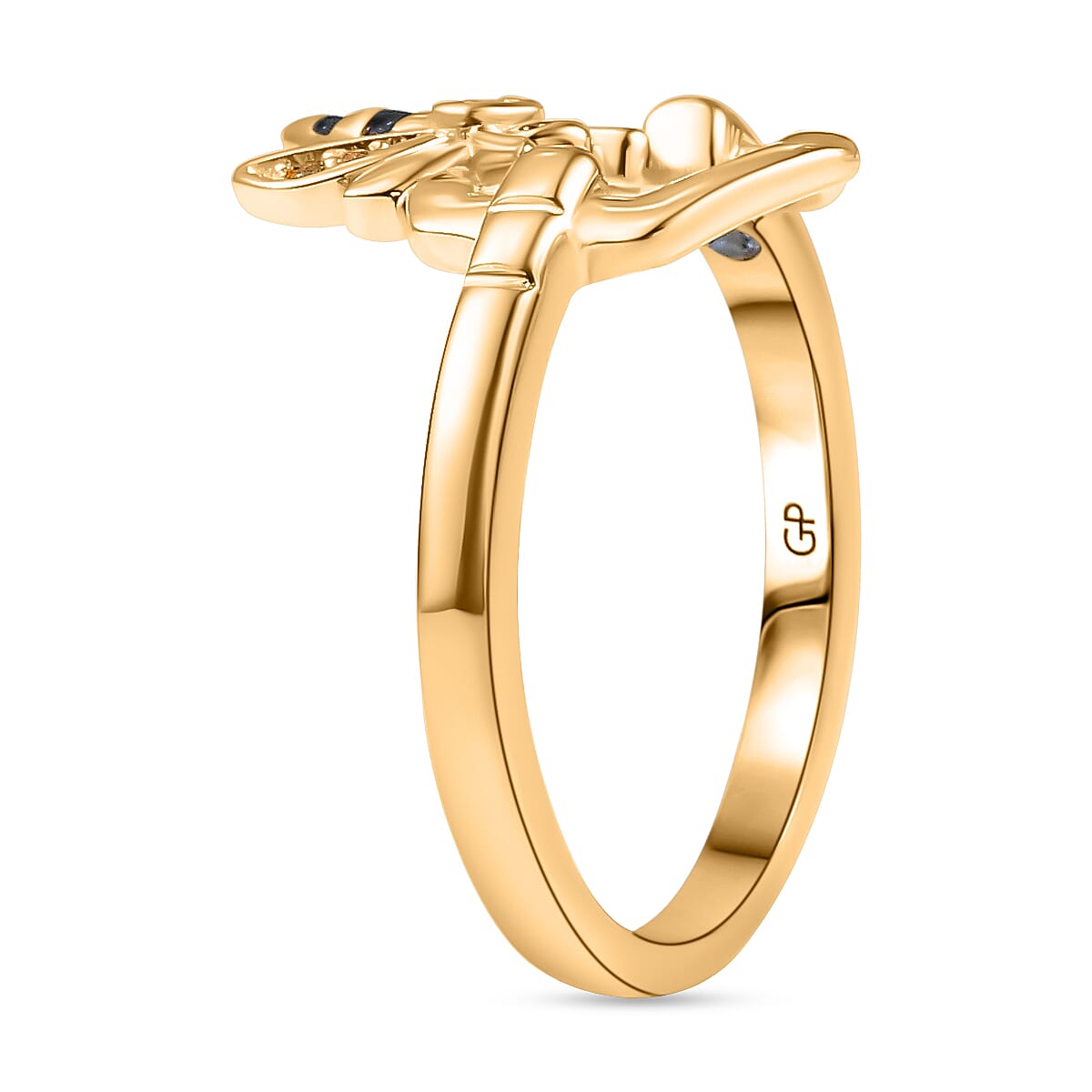 GP Yellow Sapphire &amp; Blue Sapphire Bee Motif Ring in 18K Vermeil Yellow Gold Plated Sterling Silver 8102088 7