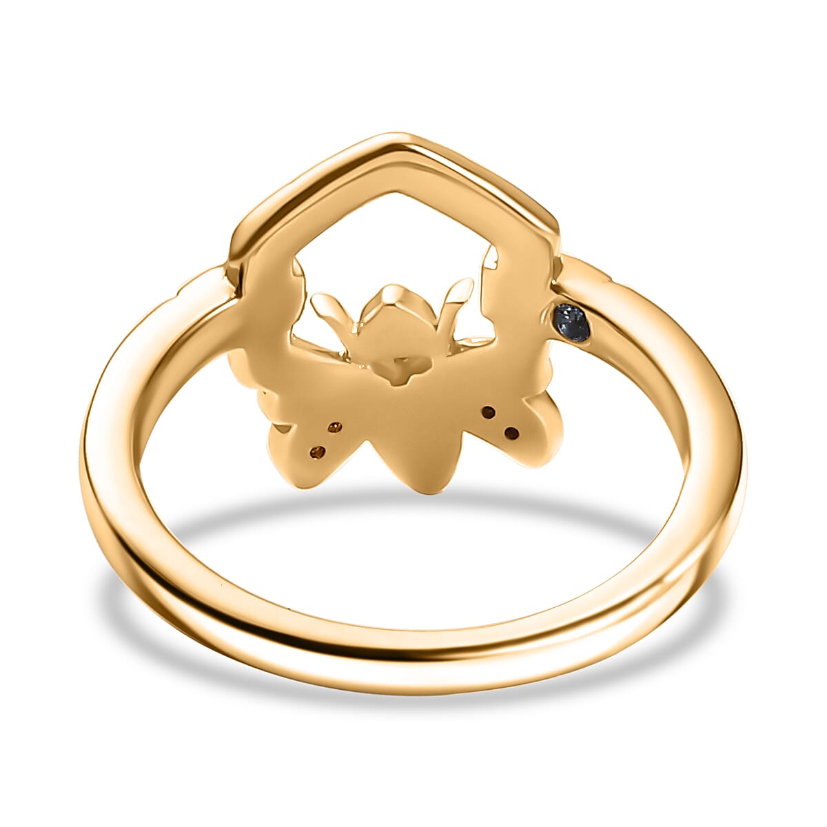 GP Yellow Sapphire &amp; Blue Sapphire Bee Motif Ring in 18K Vermeil Yellow Gold Plated Sterling Silver 8102088 9