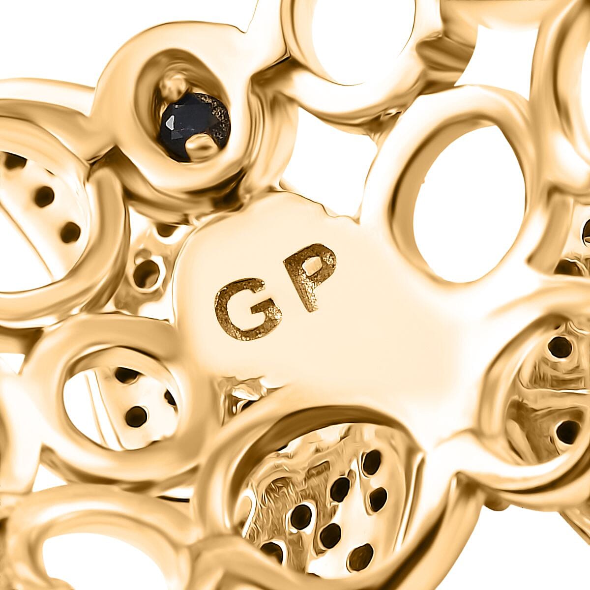 GP Italian Garden Collection - Champagne Diamond &amp; Multi Gemstones Cluster Ring in 18K Vermeil Yellow Gold Plated Sterling Silver, 0.51 Ct. 8207369 8