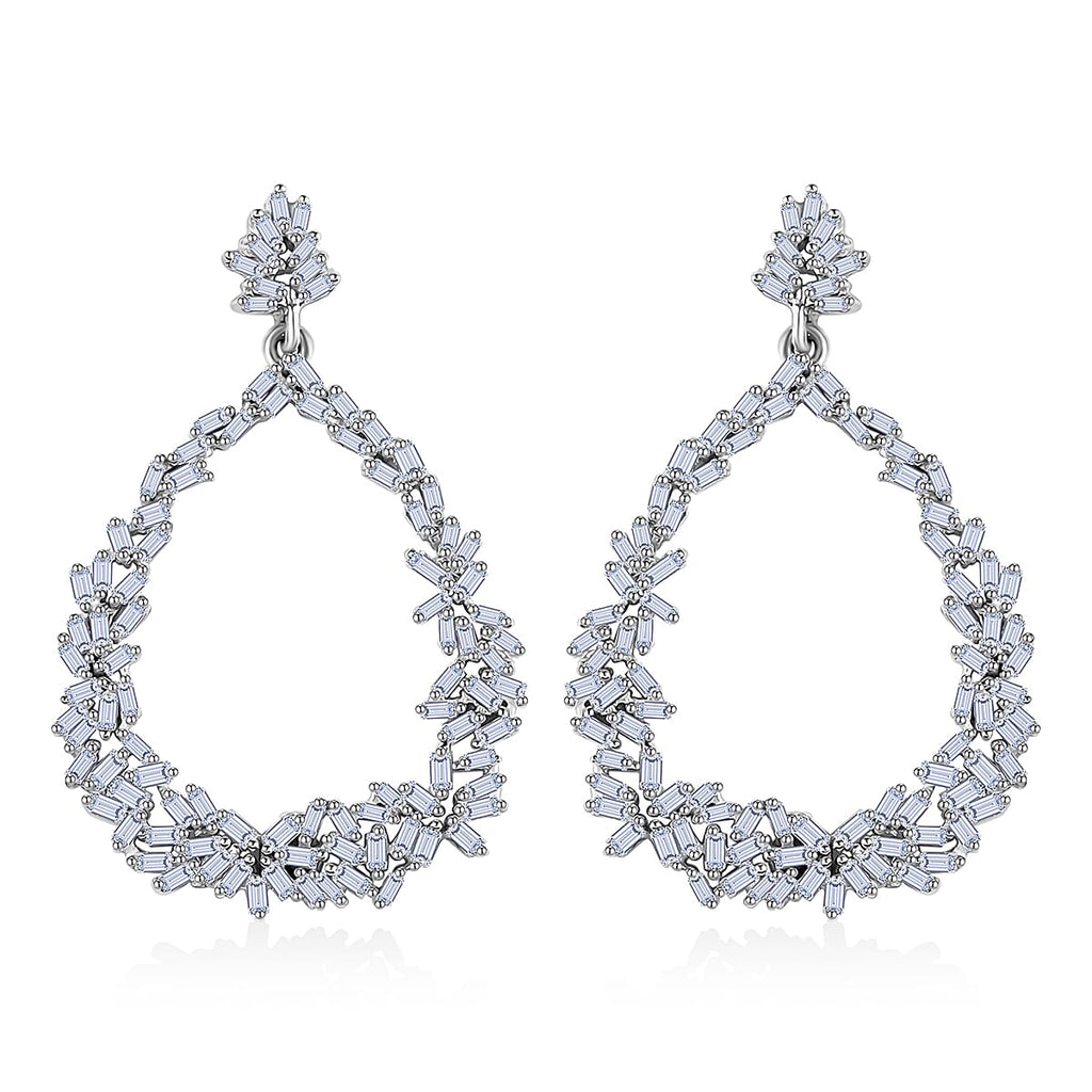 GP Italian Garden Collection - Diamond Earrings in Platinum Overlay Sterling Silver 1.10 Ct