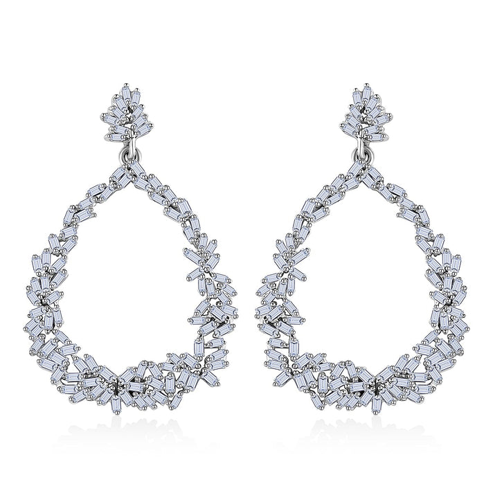 GP Italian Garden Collection - Natural Diamond Earrings with Push Back in Platinum Overlay Sterling Silver 1.10 Ct 7699521 1