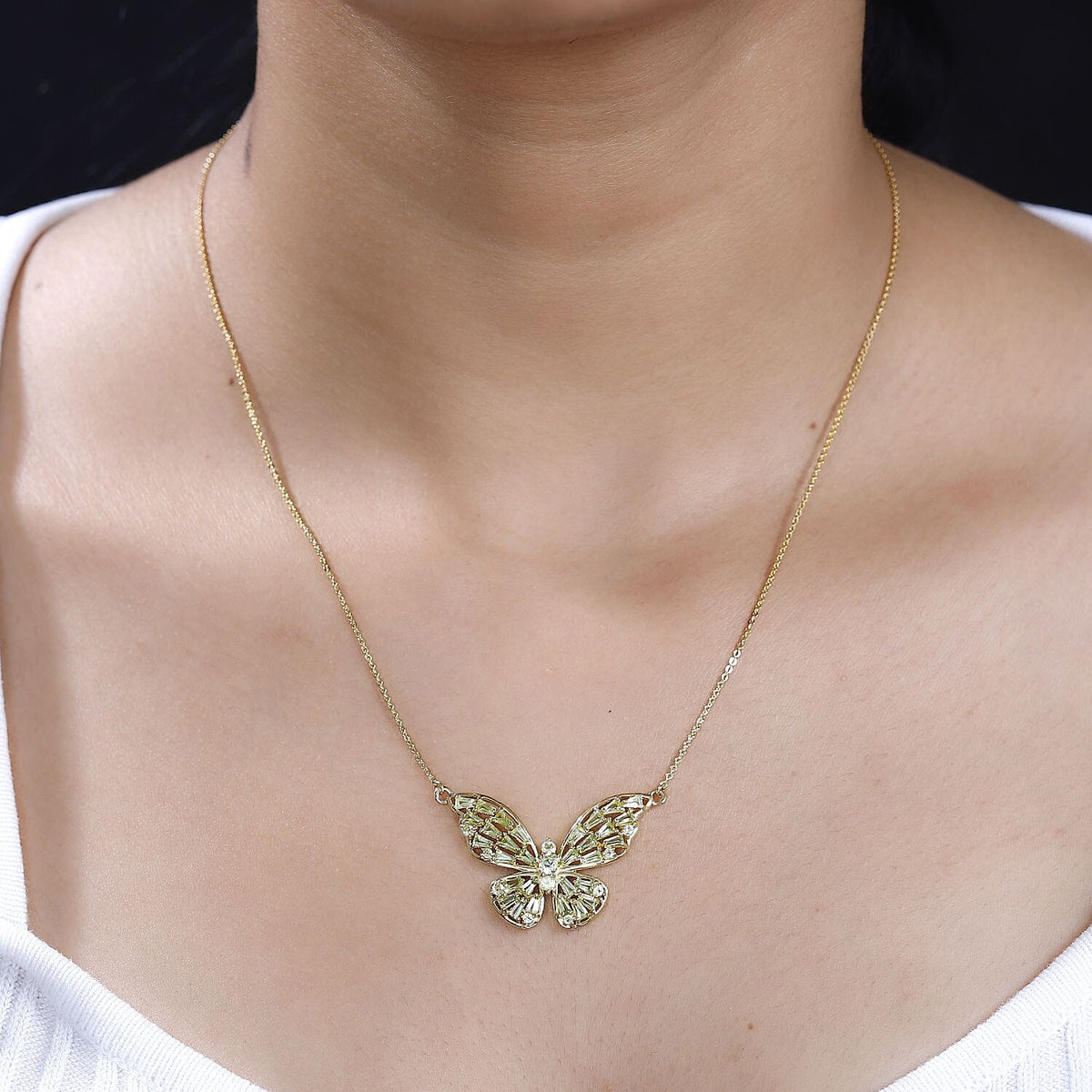 GP Italian Garden Collection - Hebei Peridot Necklace (Size - 20) in 18K YG Vermeil Plated Sterling Silver 7815024 2