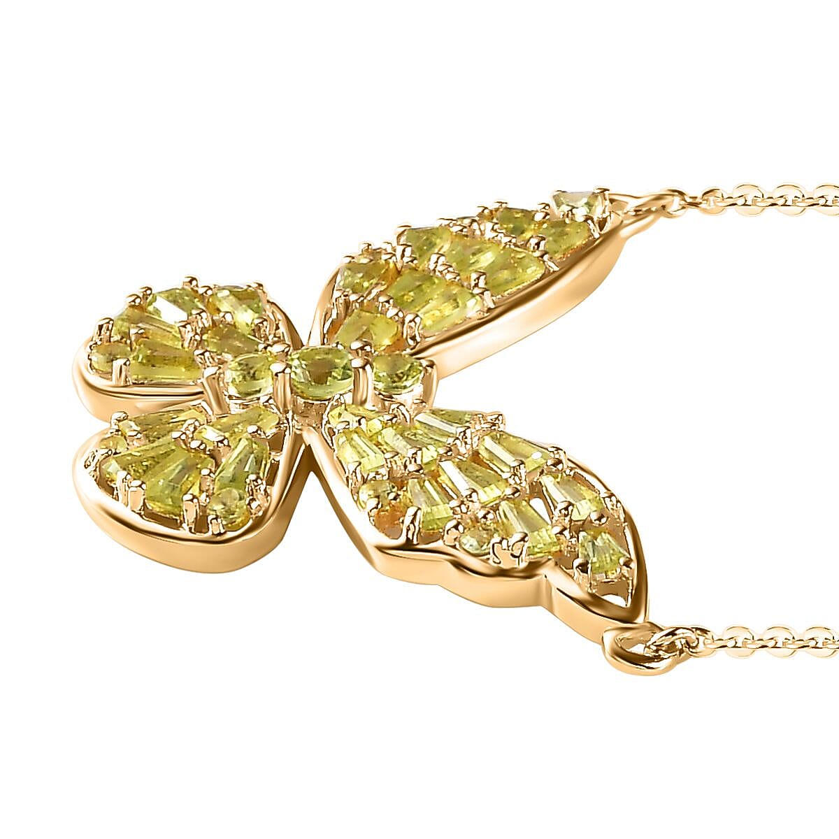 GP Italian Garden Collection - Hebei Peridot Necklace (Size - 20) in 18K YG Vermeil Plated Sterling Silver 7815024 4