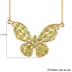 GP Italian Garden Collection - Hebei Peridot Necklace (Size - 20) in 18K YG Vermeil Plated Sterling Silver 2.22 Ct, Silver Wt. 5.31 Gms