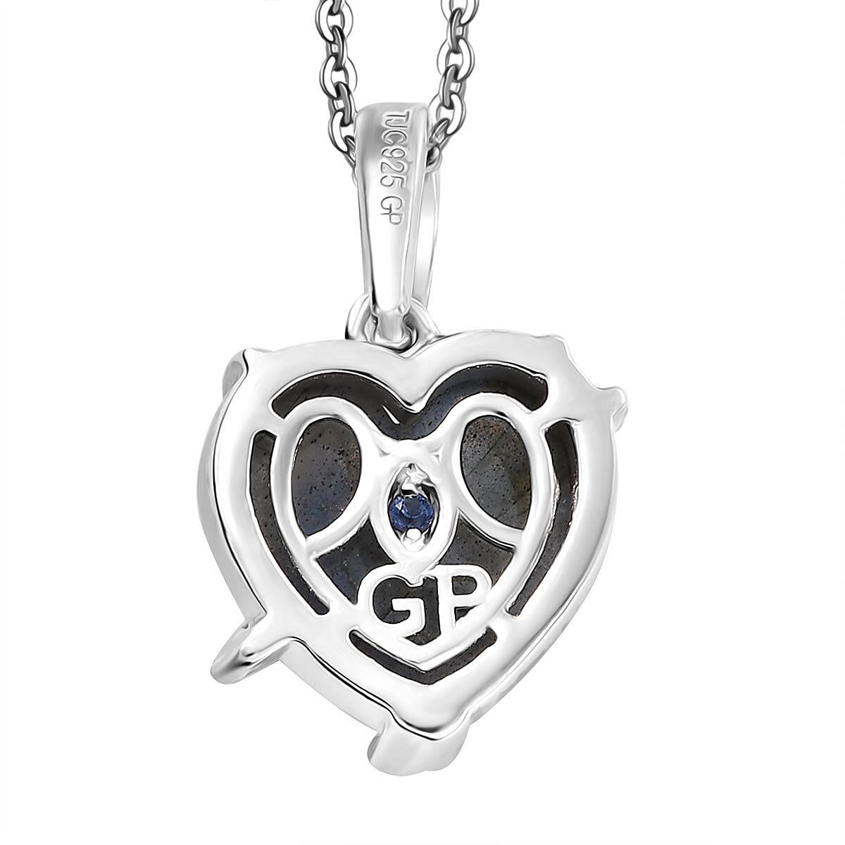 GP Italian Garden Collection - Labradorite &amp; Multi Gemstones Pendant with Chain (Size 20) in Rhodium Overlay Sterling Silver 9.33 Ct. 4329564 4